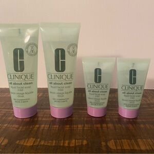 CLINIQUE All About Clean Liquid Facial Soap Mild Travel Lot NEW